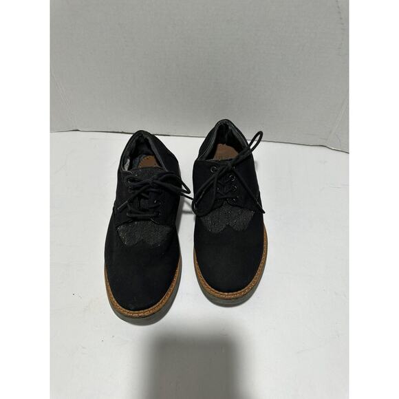 Toms Mens Size 8.5 Black Grey Cotton Twill Wool Lace Up Brogues Shoes EU 41 - Picture 7 of 9